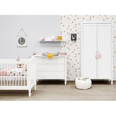 Bopita Babyzimmer Belle 3-teilig 60 x 120 cm weiß mit Wickelaufsatz