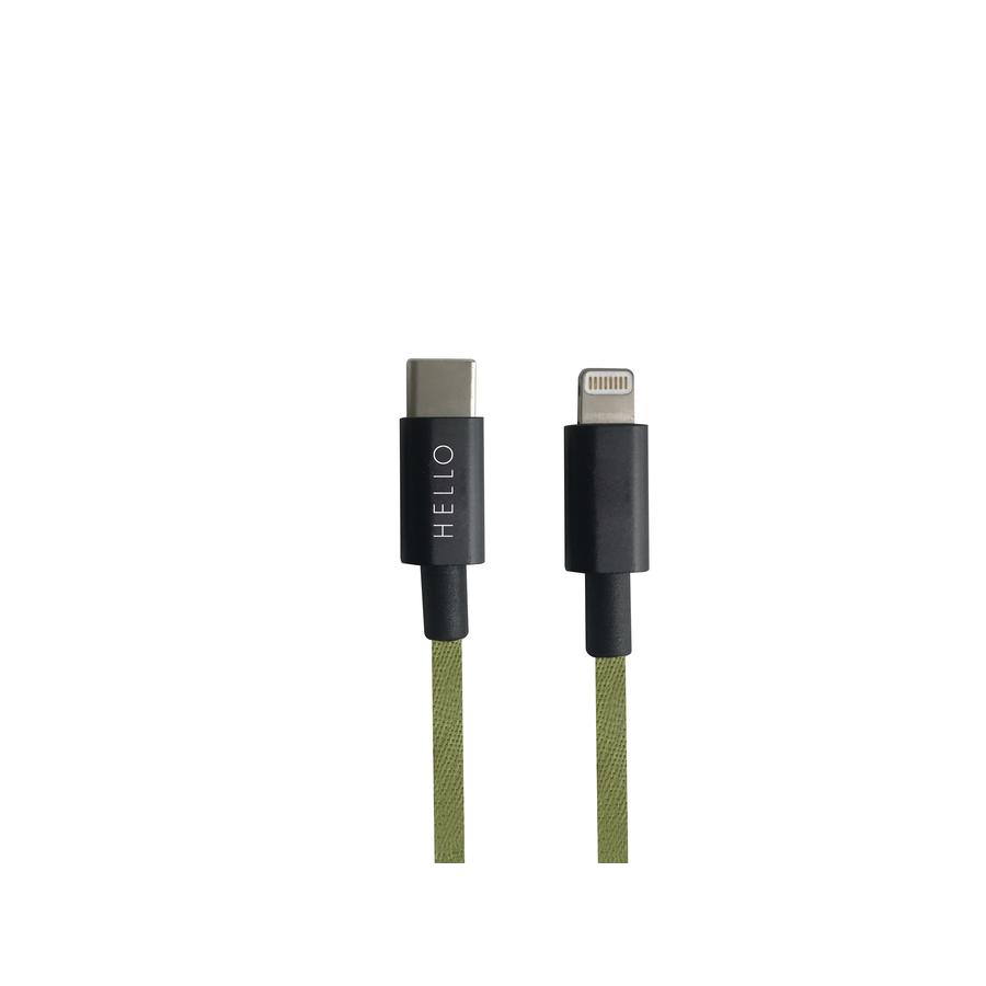 Design Letters Cable de carga USBC a Light ning 1m en forest green 