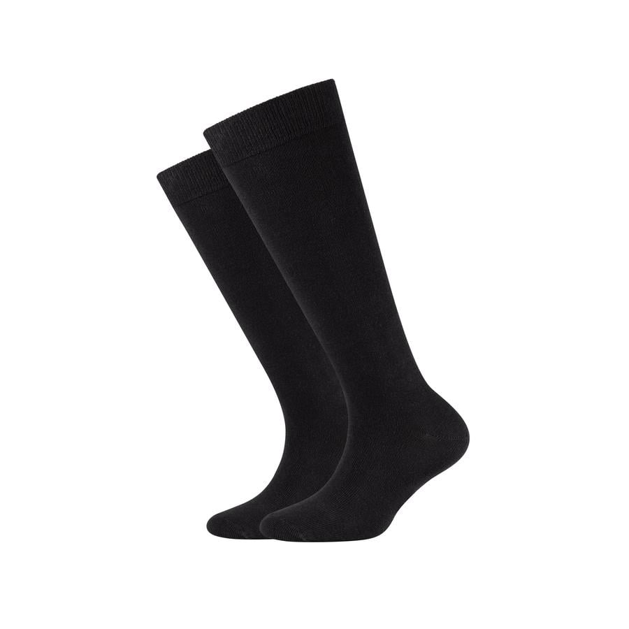 Camano sokker Child ren ca-myk knehøy økologisk 2-pakning sort