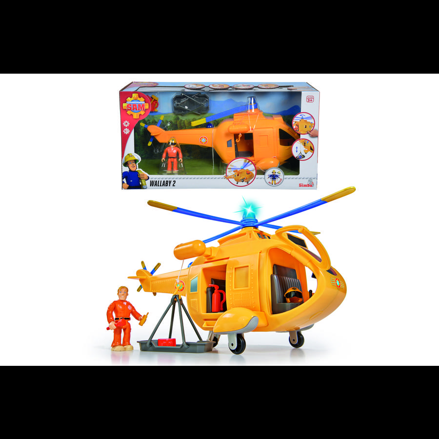 Simba Sam le Pompier Hélicoptère Wallaby II avec figurine