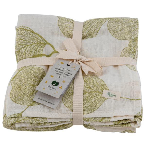 Lullaby Planet  Muslin Swaddle 120x120cm - Lake Green 