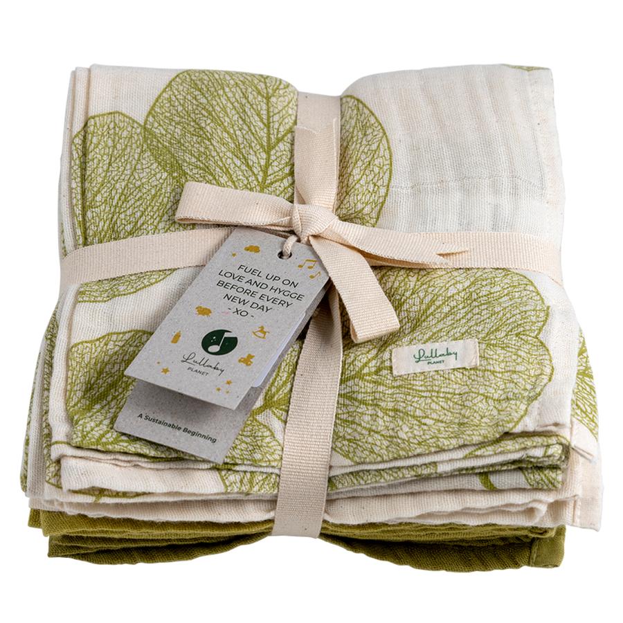 Lullaby Planet Musselin Swaddle Lake Green 65x65cm