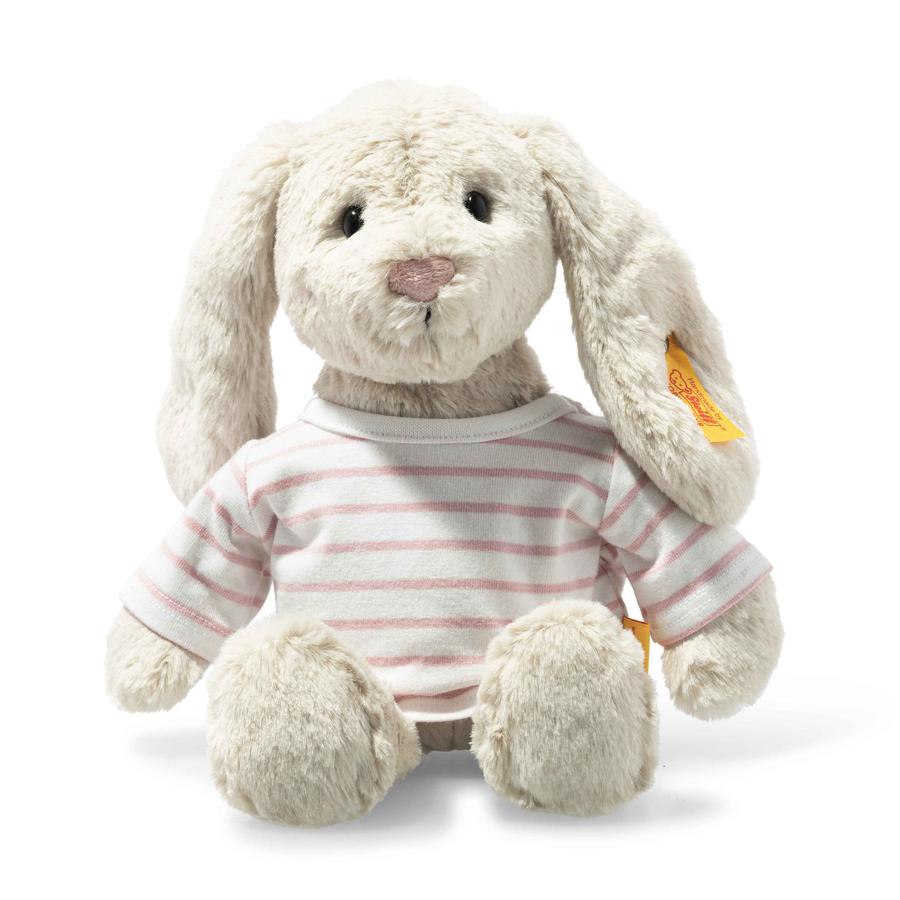 Steiff Bunny Hoppie ljusgrå med T-shirt, 26 cm