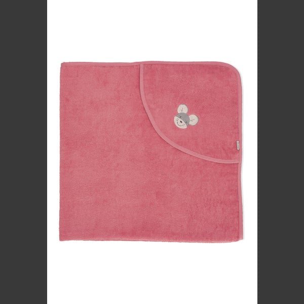 Sterntaler Badcape met kap Mabel roze 100 x 100 cm 