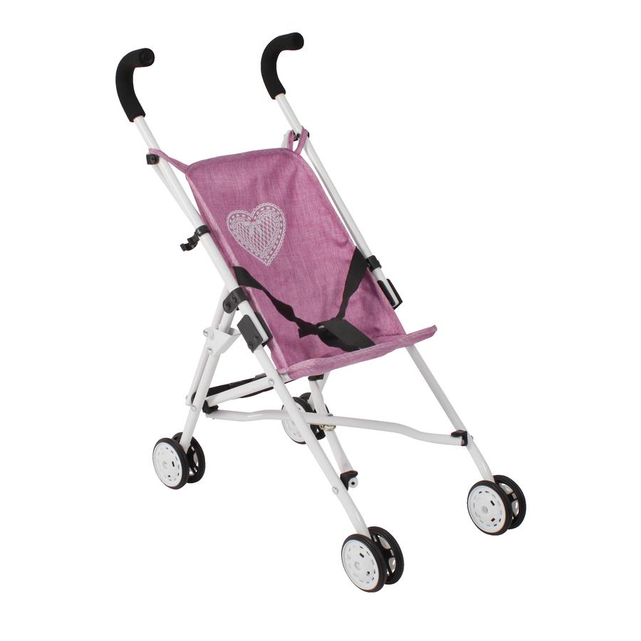 BAYER CHIC 2000 Mini Wózek spacerowy dla lalek Jeans pink