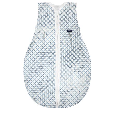 Alvi® Kugelschlafsack Molton Mosaik blau/weiß