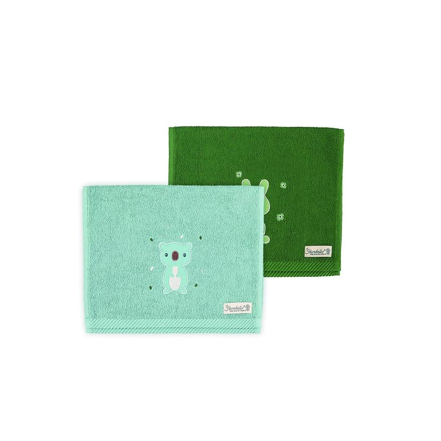 Sterntaler Handduk för barn i dubbelpack Kinni+Kalla mörkgrön 50 x 30 cm