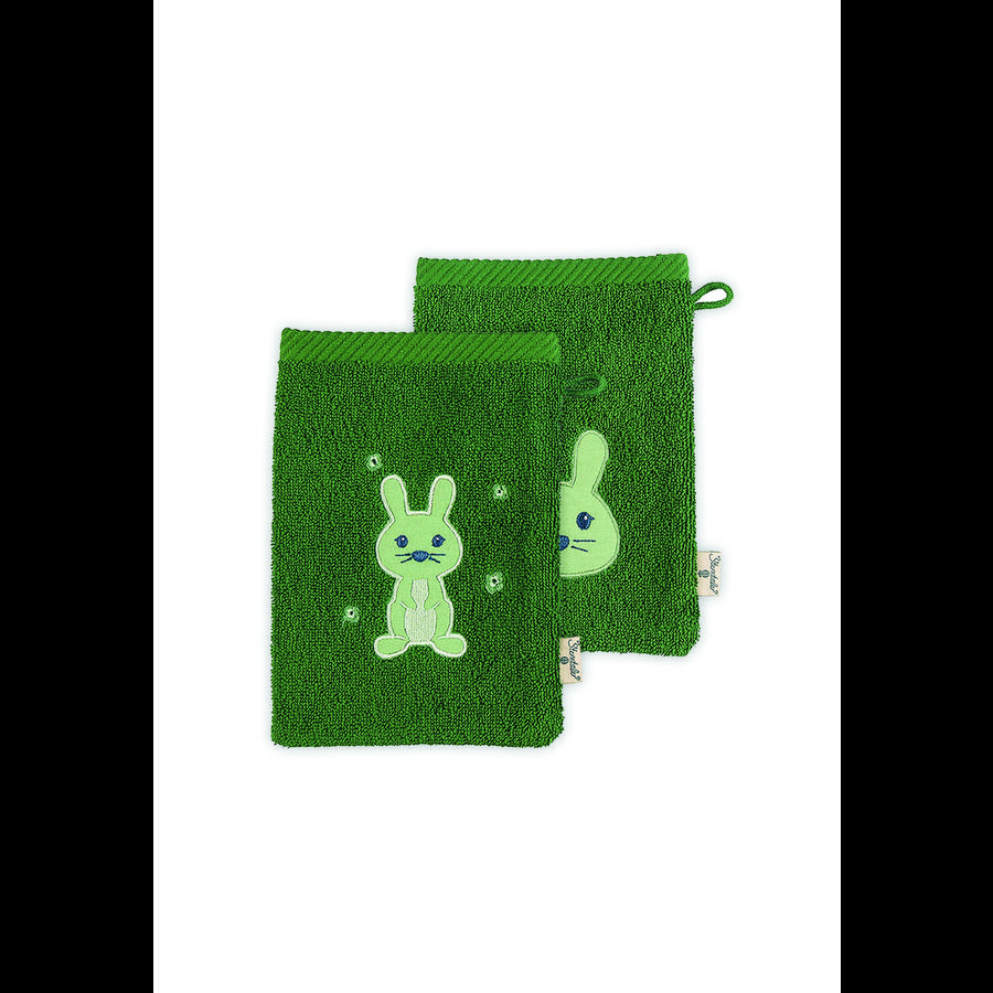  Sterntaler Vaskehansker dobbelpakning Kinni mørkegrønn