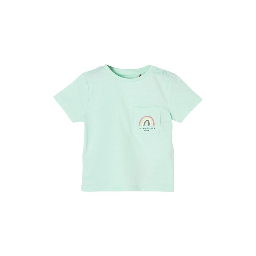 s. Olive r T-shirt poche poitrine turquoise