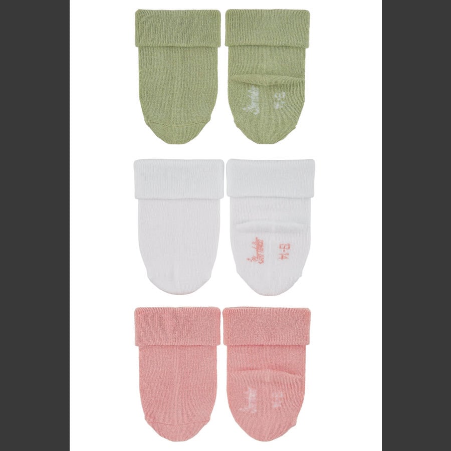Sterntaler Dětské ponožky 3-pack uni bamboo světle růžové
