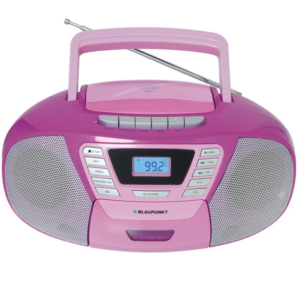 BLAUPUNKT Boombox mit CD + Kassette + USB + Bluetooth 4.2, violett