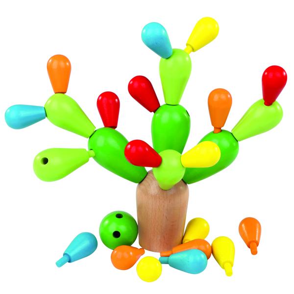 Bino Kleurrijk houten evenwichtsspel, cactus  