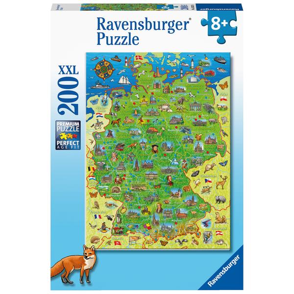 Ravensburger Pussel XXL 100 bitar - Färgrik karta över Tyskland