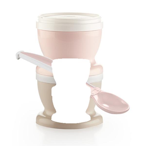 Thermobaby ® Pojemnik na żywność dla niemowląt opakowanie podwójne + 1 x łyżeczka, powder różowy