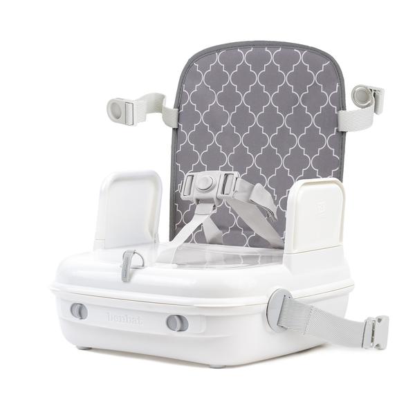 BENBAT Rehausseur de chaise enfant Yummigo rangements gris/blanc
