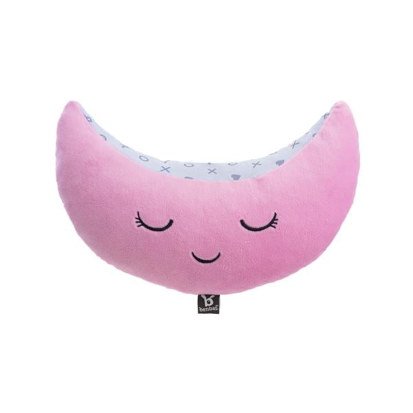 BENBAT Travel Cushion Mooni för fastsättning på säkerhetsbälte/huvudstöd rosa