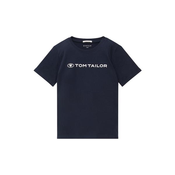 TOM TAILOR T-shirt Logo Print Hemels Kapitein Blauw