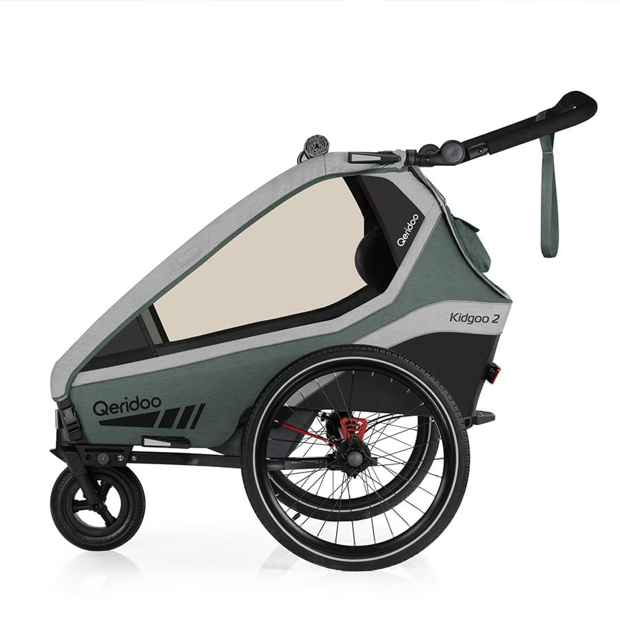 Qeridoo ®  remolque de bicicleta para niños Kidgoo2 Ivy Green