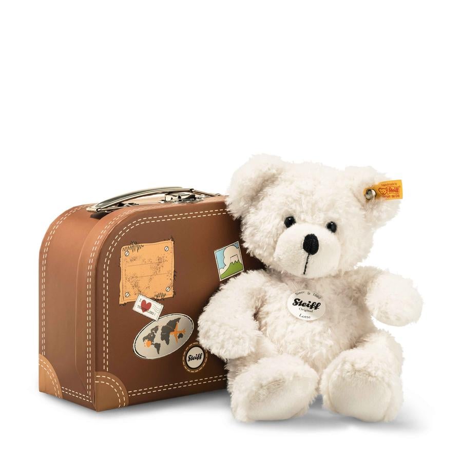 STEIFF Teddybeer „Lotte“ 28 cm wit met koffer