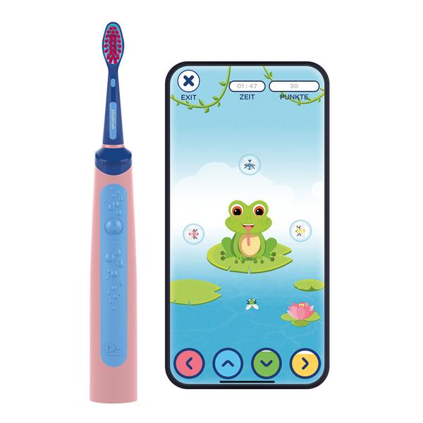 Playbrush Smart Sonic, Elektryczna szczoteczka soniczna dla dzieci z darmową aplikacją do szczotkowania zębów, różowa