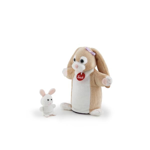Trudi Dukker Hånddukke Kanin med baby (størrelse S)