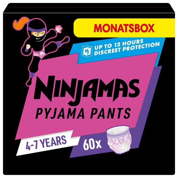 NINJAMAS Pyjama Pants Monatsbox für Mädchen, 4-7 Jahre, 60 Stück