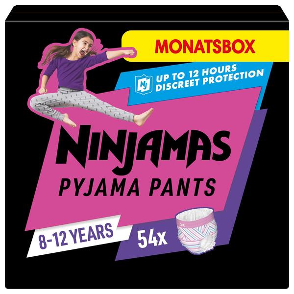 NINJAMAS Pyjama Pants Caja mensual para niñas, 8-12 años, 54 piezas