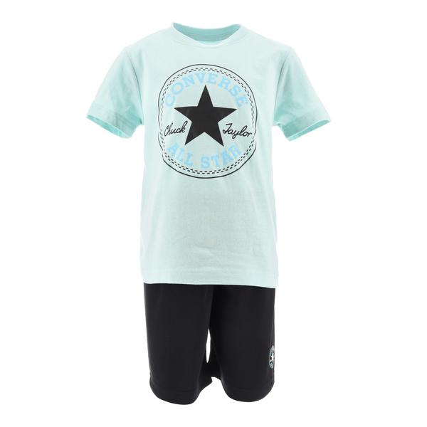 Converse Set T-shirt och shorts ljusblå/svart