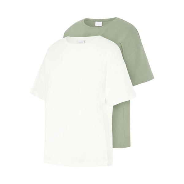 mama;licious Umstandsshirt MLMARY 2er-Pack Hedge Green/Snow White