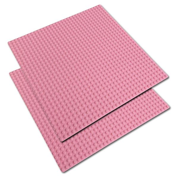 Katara Byggeplade sæt af 2 25x25cm / 32x32 pins pink