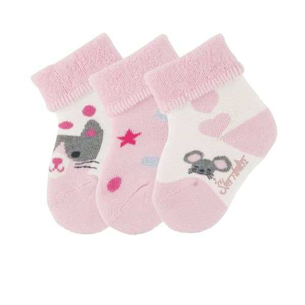 Sterntaler Babysokker 3-pack kat pink 