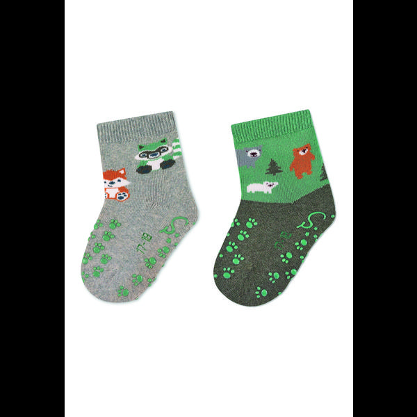 Sterntaler ABS-sokker til småbørn Twin Pack Skovdyr lysegrå 
