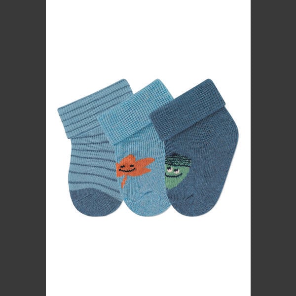 Sterntaler První dětské ponožky 3-Pack Striped Blue 