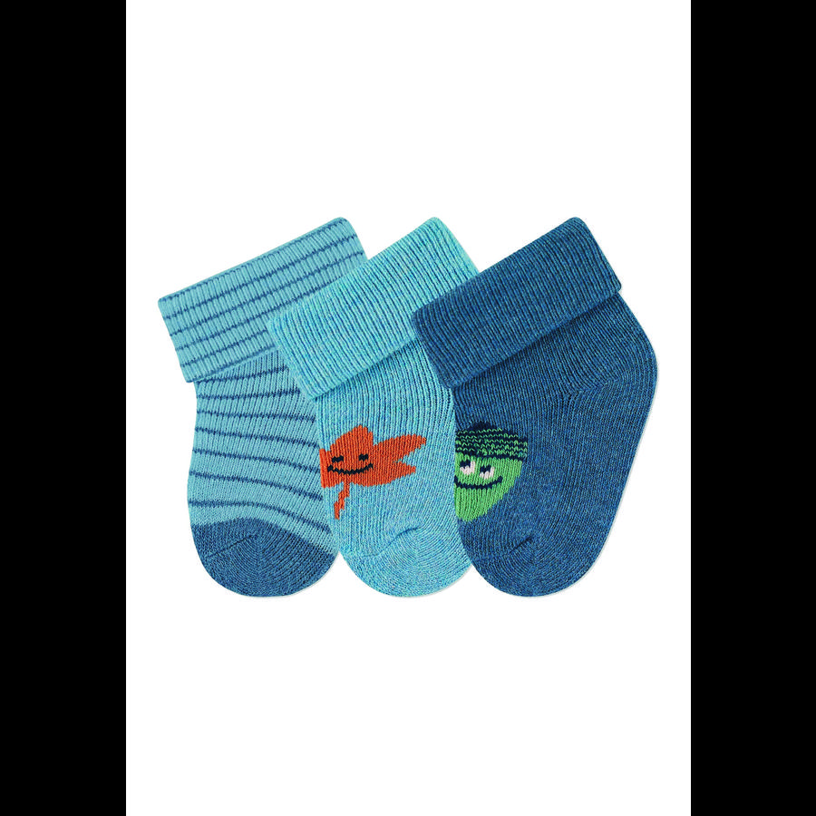 Sterntaler First Baby Socks 3-paket med randigt blått 