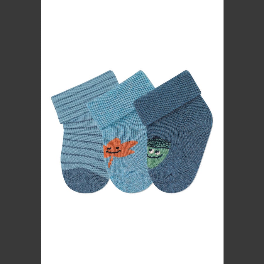 Sterntaler First Baby sokker 3-pak stribet blå 