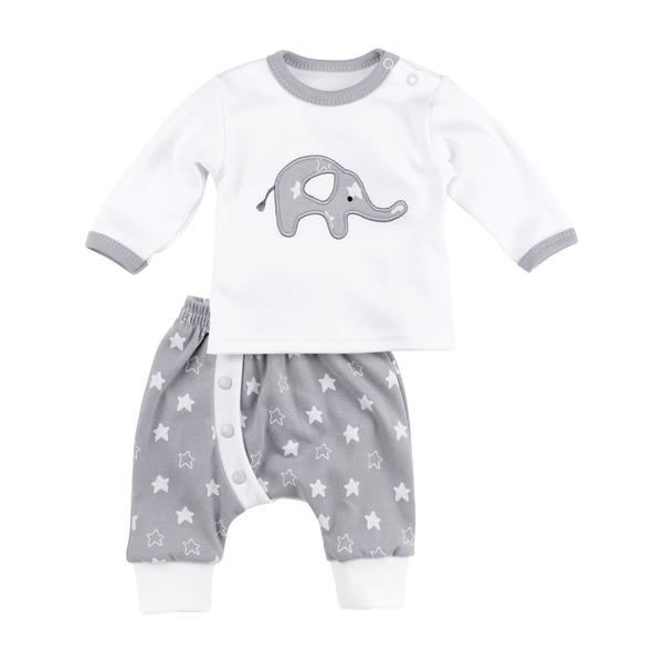 Baby Sweets 2tlg Set Shirt + Hose Little Elephant weiß grau