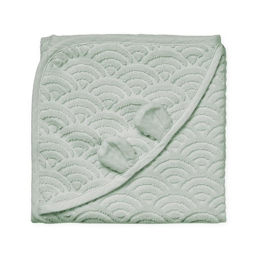Cam Cam Copenhagen Badehåndklæde med hætte og ører babygrønt