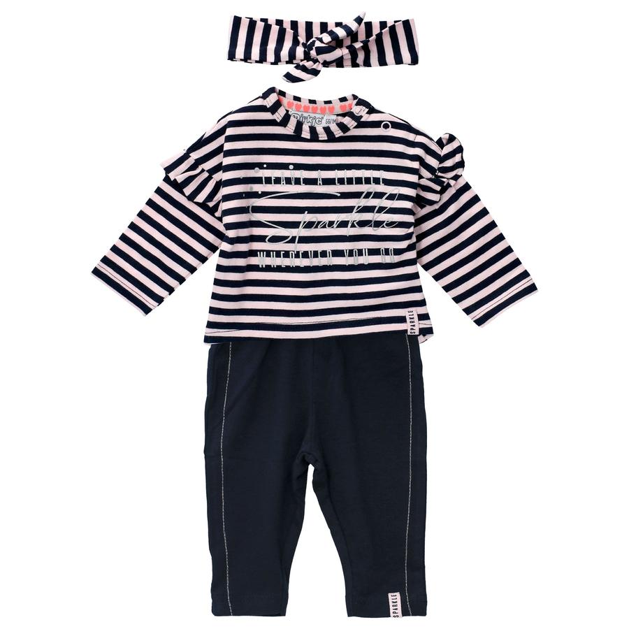 Dirkje 3tlg Set Shirt + Hose + Stirnband Frühling, Sommer rosa dunkelblau