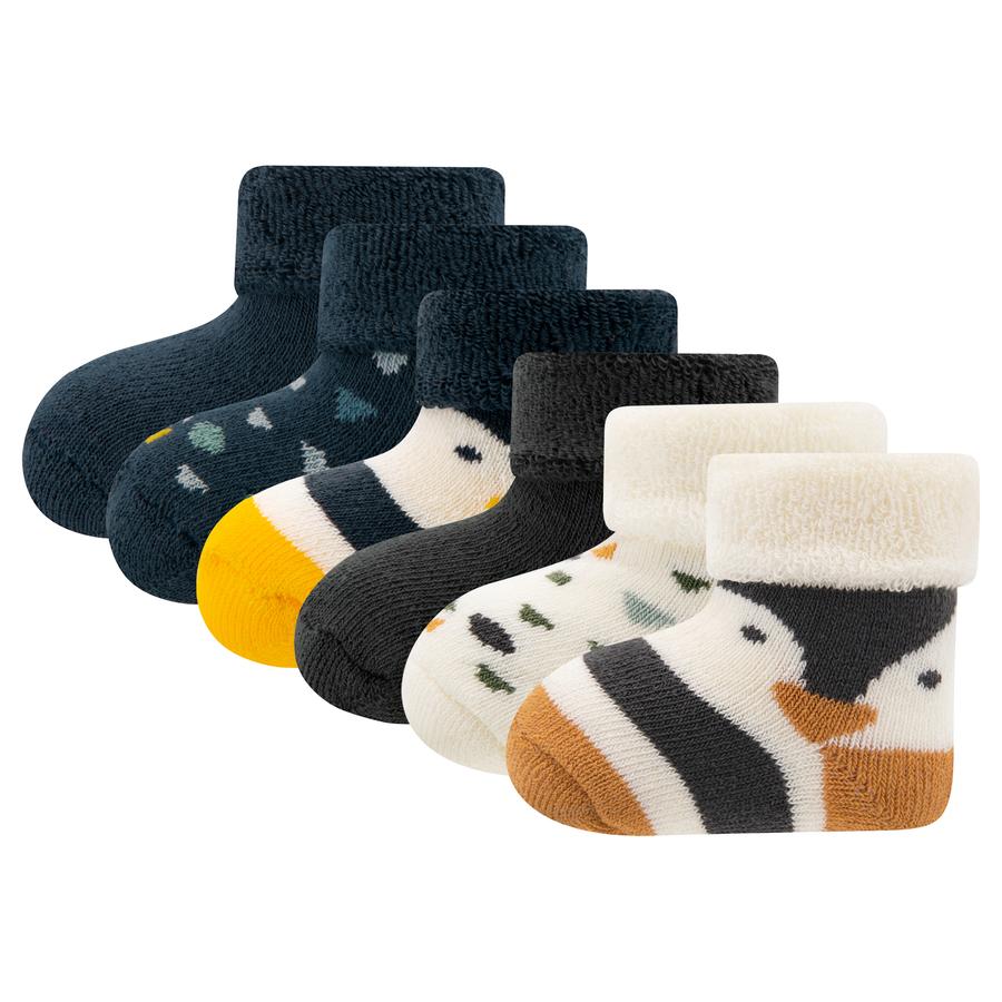 Ewers First Time Socks 6 Pack Penguin blågrå 