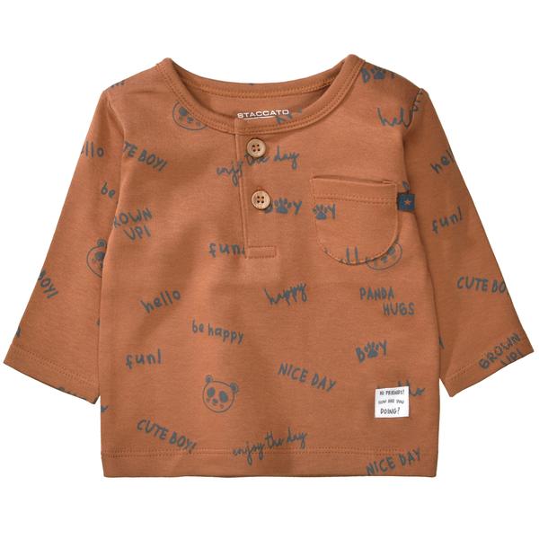  STACCATO  Baby shirt koffie patroon