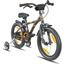 PROMETHEUS BICYCLES ® Barncykel 16", svart matt Orange med stödhjul