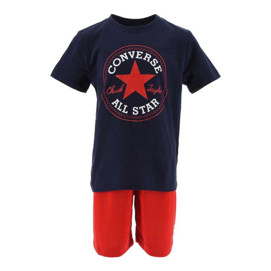 Converse Sæt T-shirt og shorts blå/rød