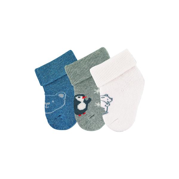 Sterntaler First Baby Socks 3-Pack Bear Ink Blue