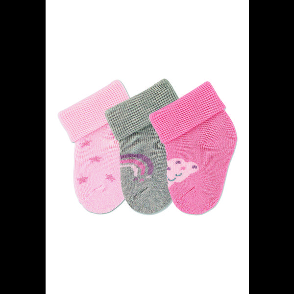 Sterntaler First Baby Socks 3-Pack Stars Pink 