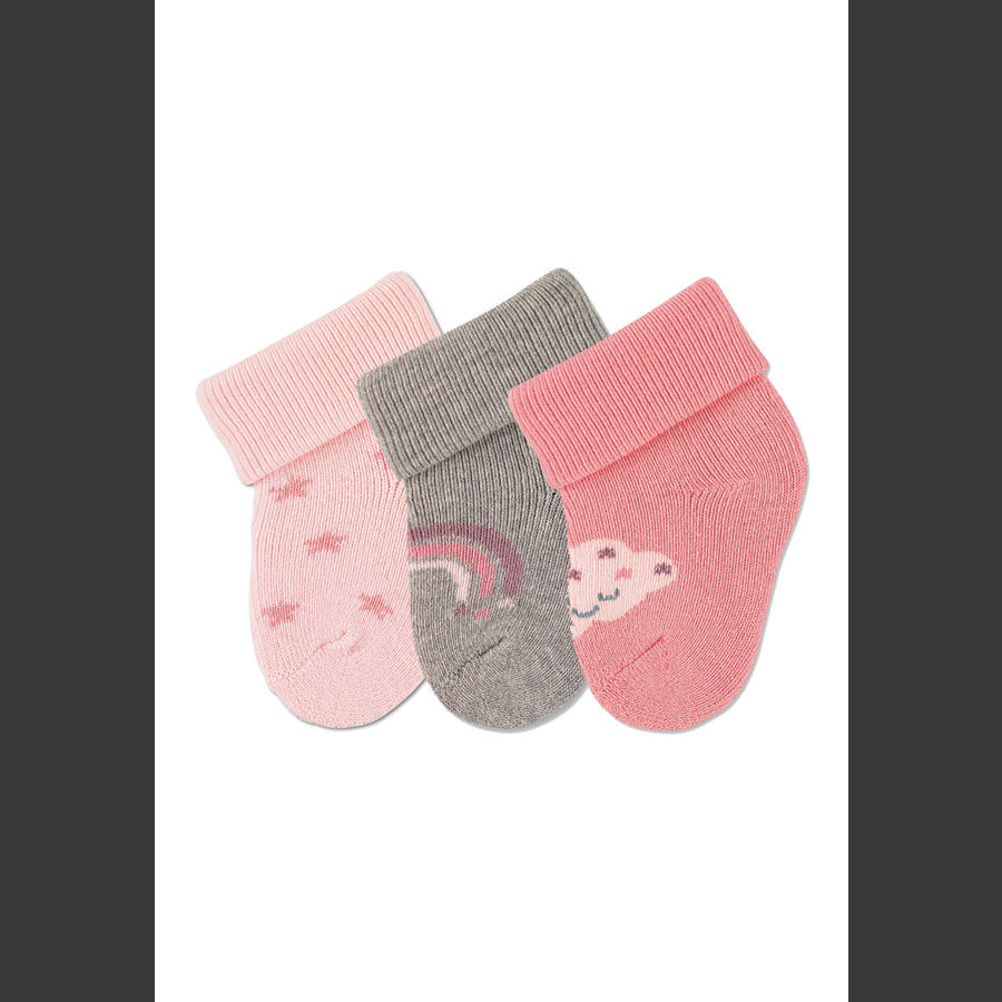 Sterntaler First Baby Socks 3-Pack Stars Pink 