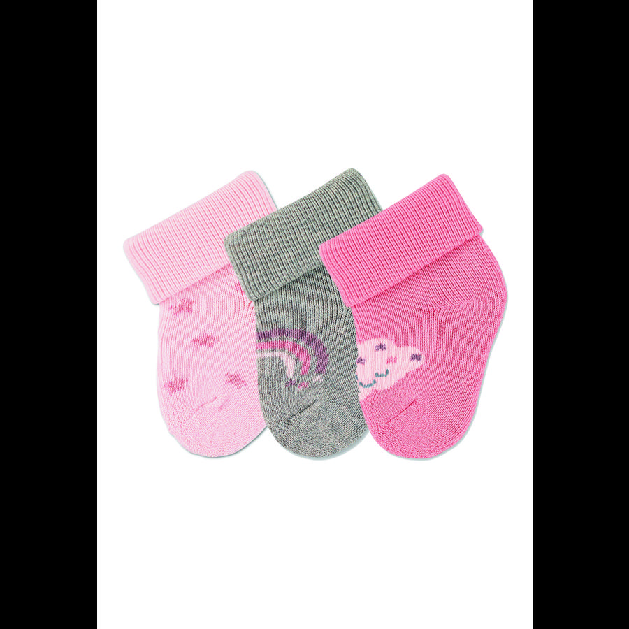 Sterntaler First Baby sokker 3-pak stjerner lyserøde 