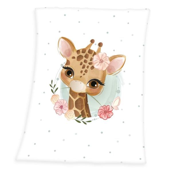 babybest® Microvezel fleece deken Giraffe 75 x 100 cm