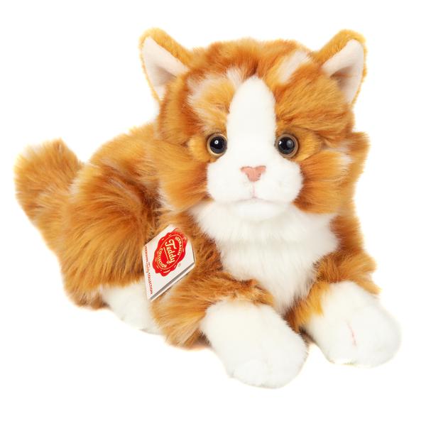 Teddy HERMANN ® Cat leží červená ge tiger t, 20 cm