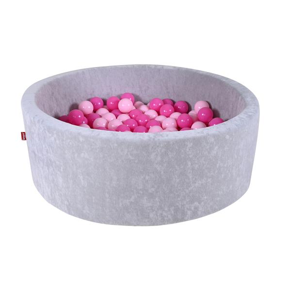 Knorrtoys Bällebad soft - "Grey" - 300 balls soft pink grau