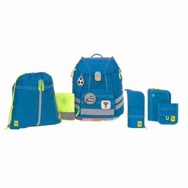 LÄSSIG Flexy Unique blå skolväskaset i 7 delar